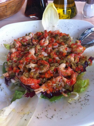 La Plaza de Chamberí - Ensalada de colas de cangrejo y vinagreta de Jerez
