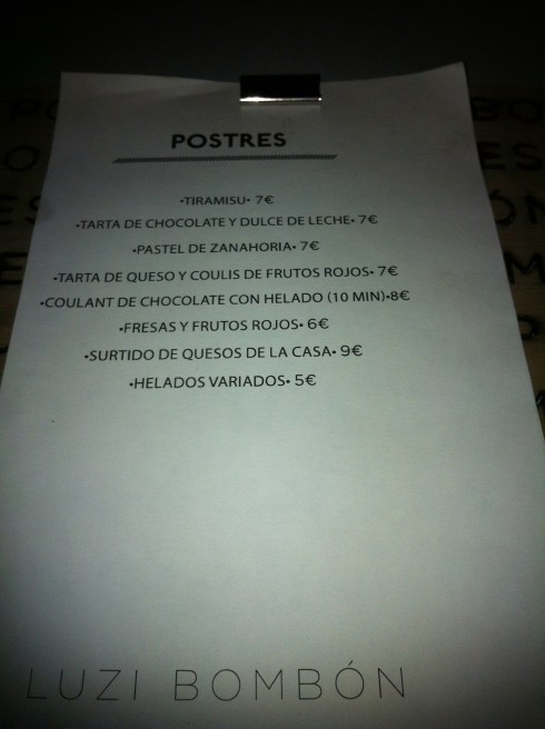 Luzi Bombón - Postres
