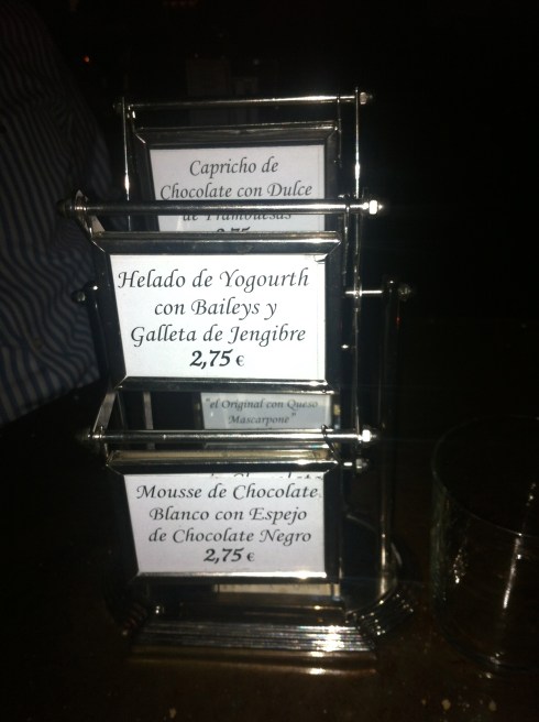 La Misión - Carta de postres